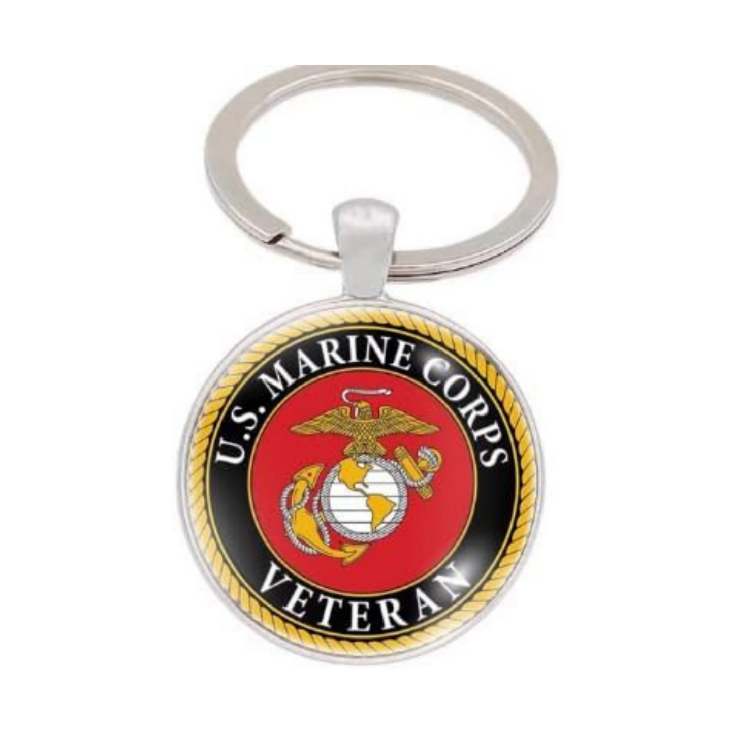 Military Veteran Round Keychain