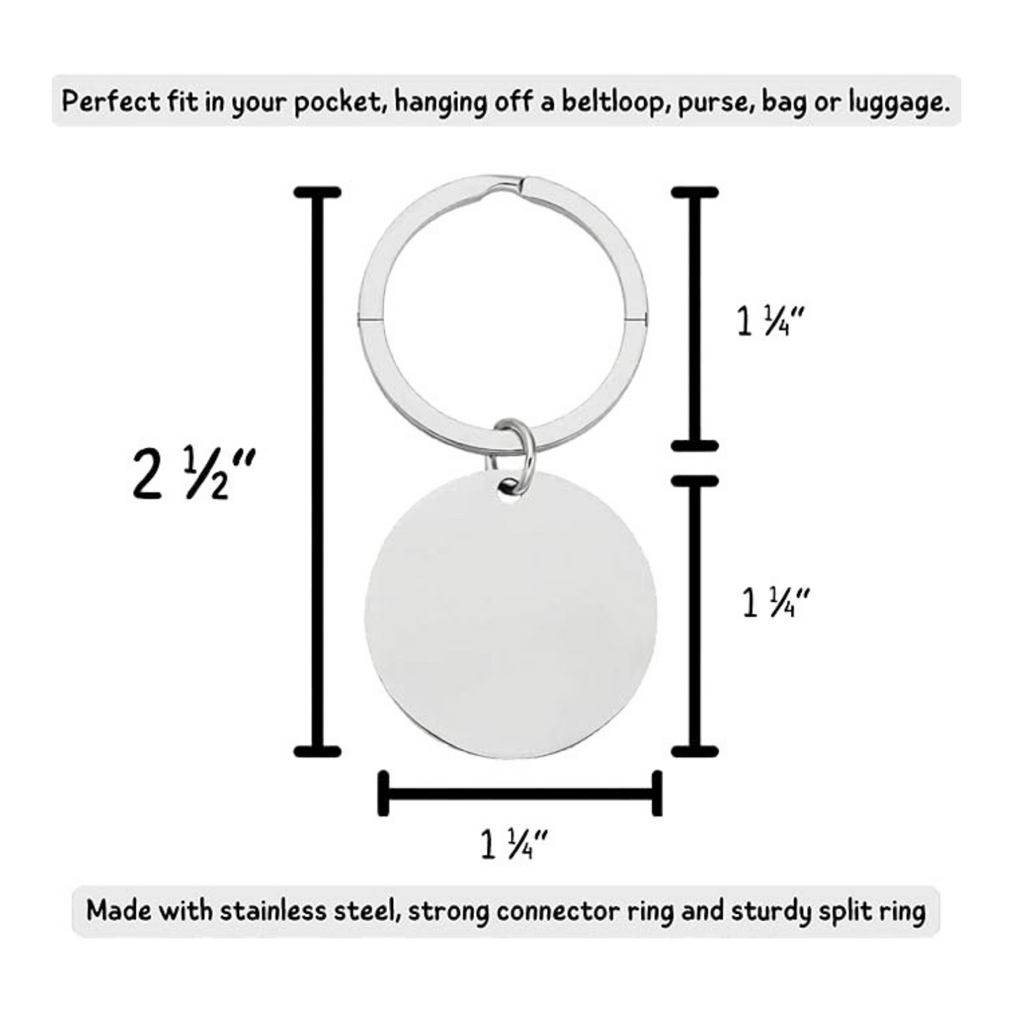Military Veteran Round Keychain