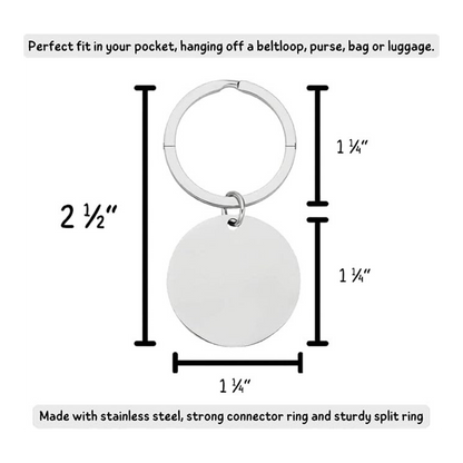 Military Veteran Round Keychain