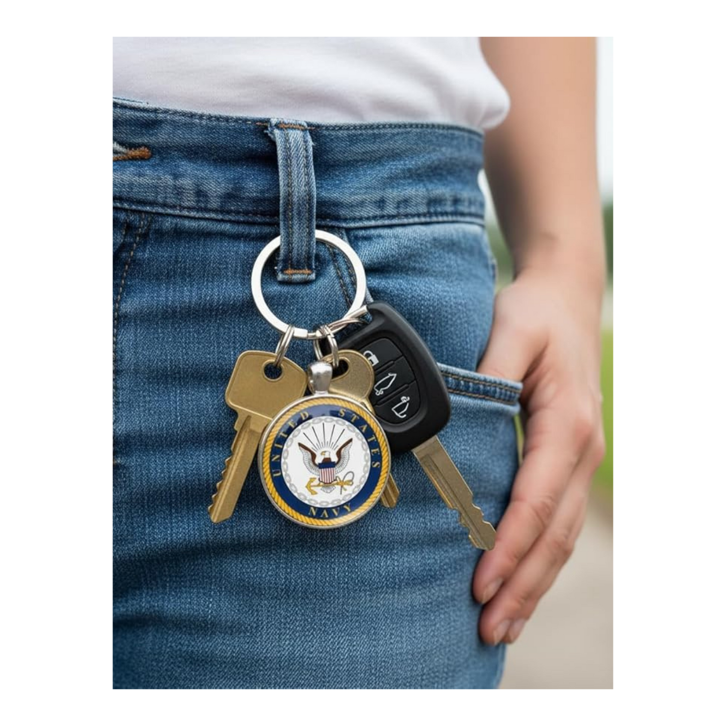 Military Round Keychain