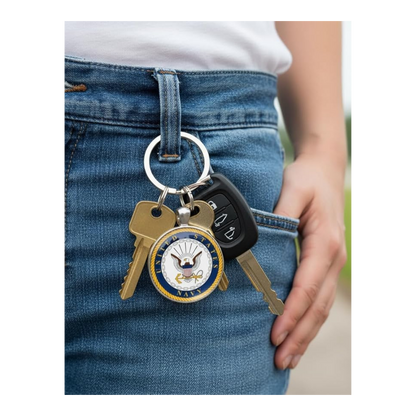 Military Round Keychain
