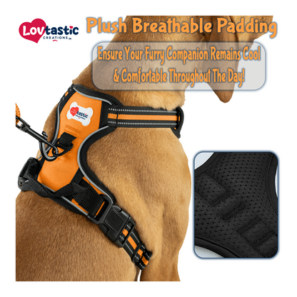 Lovtastic Creations™ No-Pull Dog Harness - with Strong & Durable Dog Leash & Free Poopbag Holder 3pcs Set | Reflective No-Choke Pet Harness
