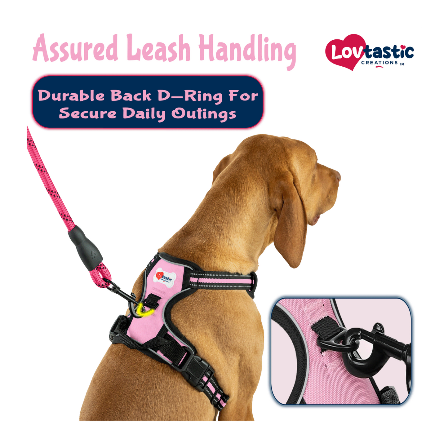 Lovtastic Creations™ No-Pull Dog Harness - with Strong & Durable Dog Leash & Free Poopbag Holder 3pcs Set | Reflective No-Choke Pet Harness