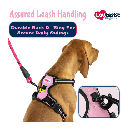 Lovtastic Creations™ No-Pull Dog Harness - with Strong & Durable Dog Leash & Free Poopbag Holder 3pcs Set | Reflective No-Choke Pet Harness