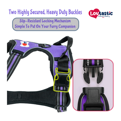 Lovtastic Creations™ No-Pull Dog Harness - with Strong & Durable Dog Leash & Free Poopbag Holder 3pcs Set | Reflective No-Choke Pet Harness