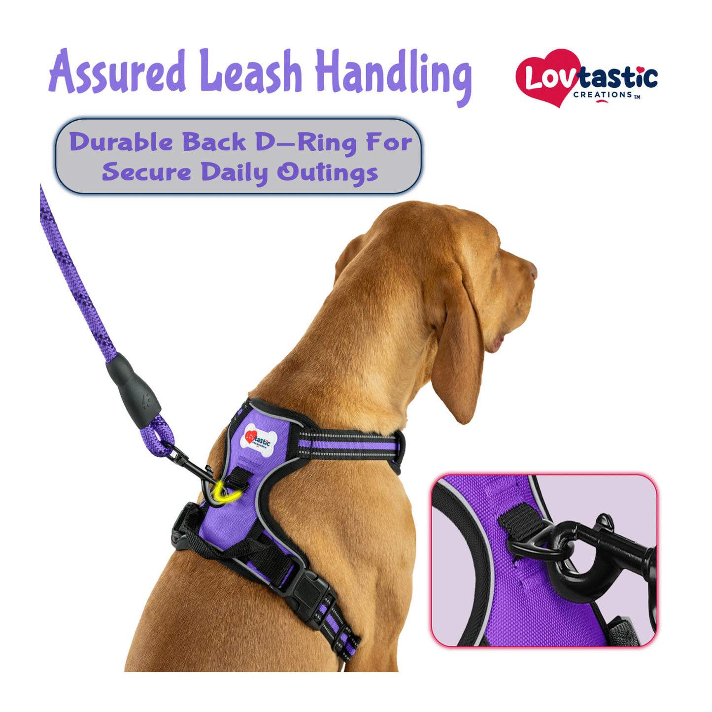 Lovtastic Creations™ No-Pull Dog Harness - with Strong & Durable Dog Leash & Free Poopbag Holder 3pcs Set | Reflective No-Choke Pet Harness