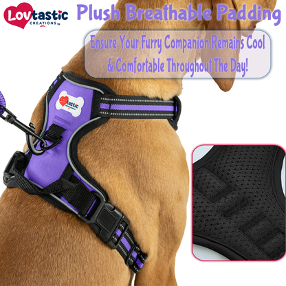 Lovtastic Creations™ No-Pull Dog Harness - with Strong & Durable Dog Leash & Free Poopbag Holder 3pcs Set | Reflective No-Choke Pet Harness