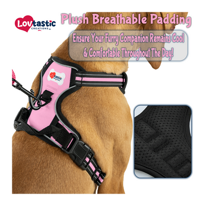 Lovtastic Creations™ No-Pull Dog Harness - with Strong & Durable Dog Leash & Free Poopbag Holder 3pcs Set | Reflective No-Choke Pet Harness