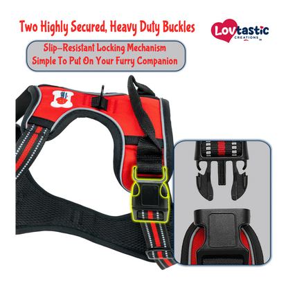 Lovtastic Creations™ No-Pull Dog Harness - with Strong & Durable Dog Leash & Free Poopbag Holder 3pcs Set | Reflective No-Choke Pet Harness