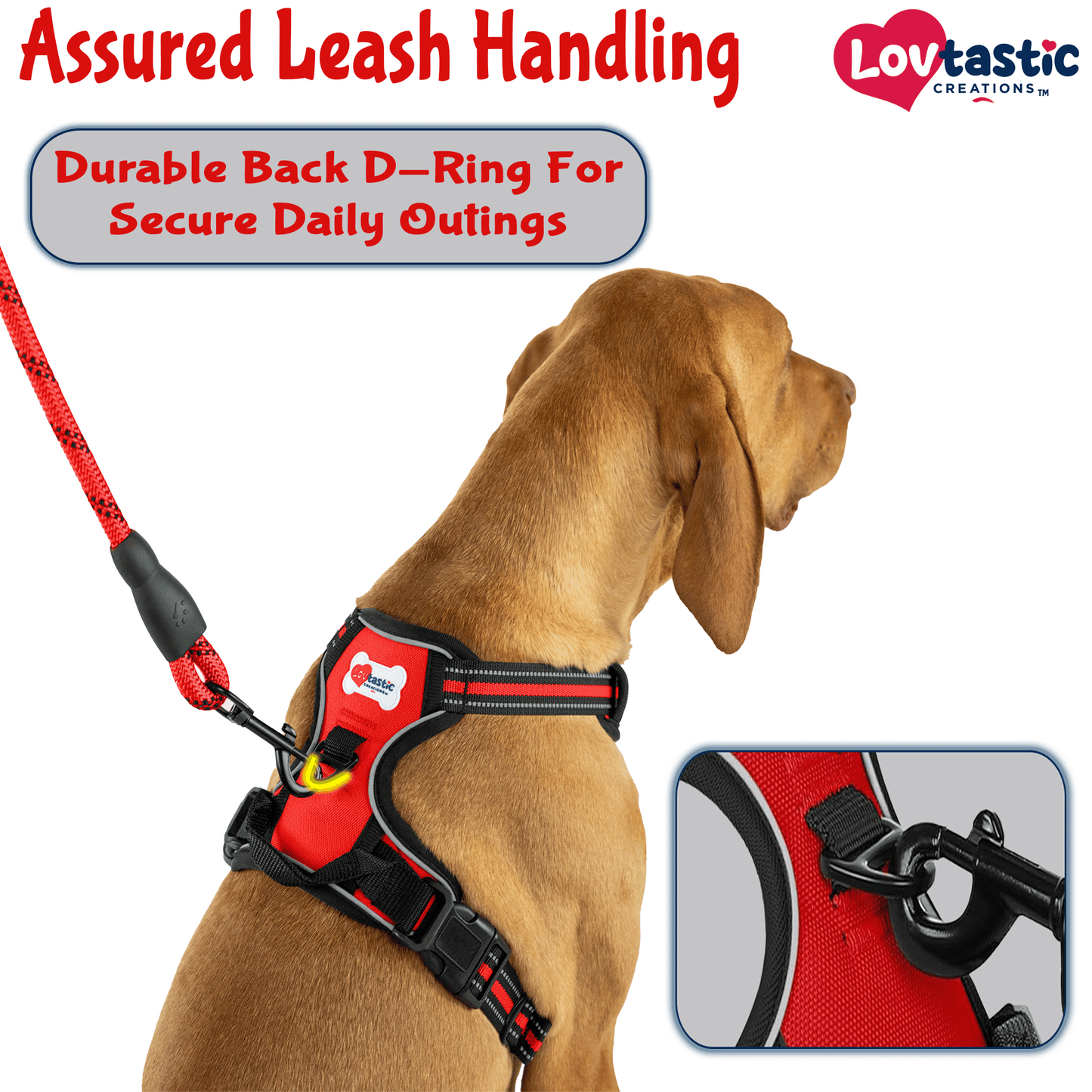 Lovtastic Creations™ No-Pull Dog Harness - with Strong & Durable Dog Leash & Free Poopbag Holder 3pcs Set | Reflective No-Choke Pet Harness