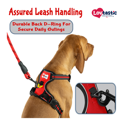 Lovtastic Creations™ No-Pull Dog Harness - with Strong & Durable Dog Leash & Free Poopbag Holder 3pcs Set | Reflective No-Choke Pet Harness