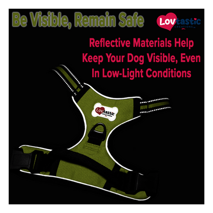 Lovtastic Creations™ No-Pull Dog Harness - with Strong & Durable Dog Leash & Free Poopbag Holder 3pcs Set | Reflective No-Choke Pet Harness