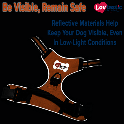 Lovtastic Creations™ No-Pull Dog Harness - with Strong & Durable Dog Leash & Free Poopbag Holder 3pcs Set | Reflective No-Choke Pet Harness