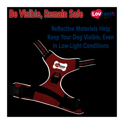 Lovtastic Creations™ No-Pull Dog Harness - with Strong & Durable Dog Leash & Free Poopbag Holder 3pcs Set | Reflective No-Choke Pet Harness