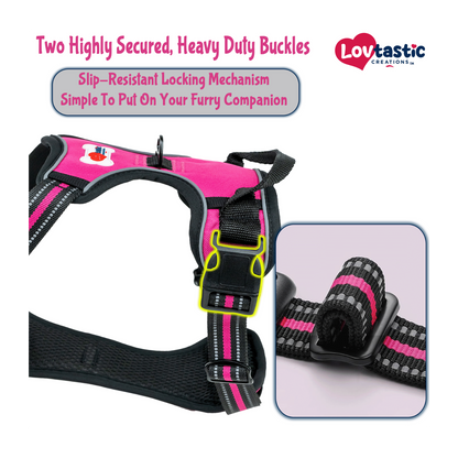 Lovtastic Creations™ No-Pull Dog Harness - with Strong & Durable Dog Leash & Free Poopbag Holder 3pcs Set | Reflective No-Choke Pet Harness