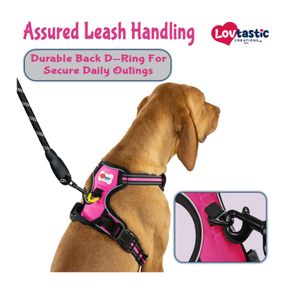 Lovtastic Creations™ No-Pull Dog Harness - with Strong & Durable Dog Leash & Free Poopbag Holder 3pcs Set | Reflective No-Choke Pet Harness