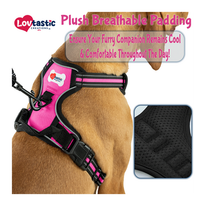 Lovtastic Creations™ No-Pull Dog Harness - with Strong & Durable Dog Leash & Free Poopbag Holder 3pcs Set | Reflective No-Choke Pet Harness