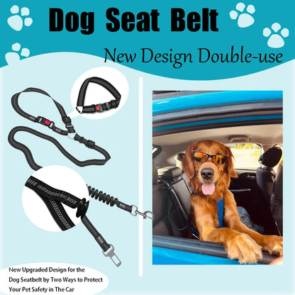 Lovtastic Creations™ Adjustable Heavy-Duty Dog Car Seat Belt – Striped Nylon Travel Safety Leash