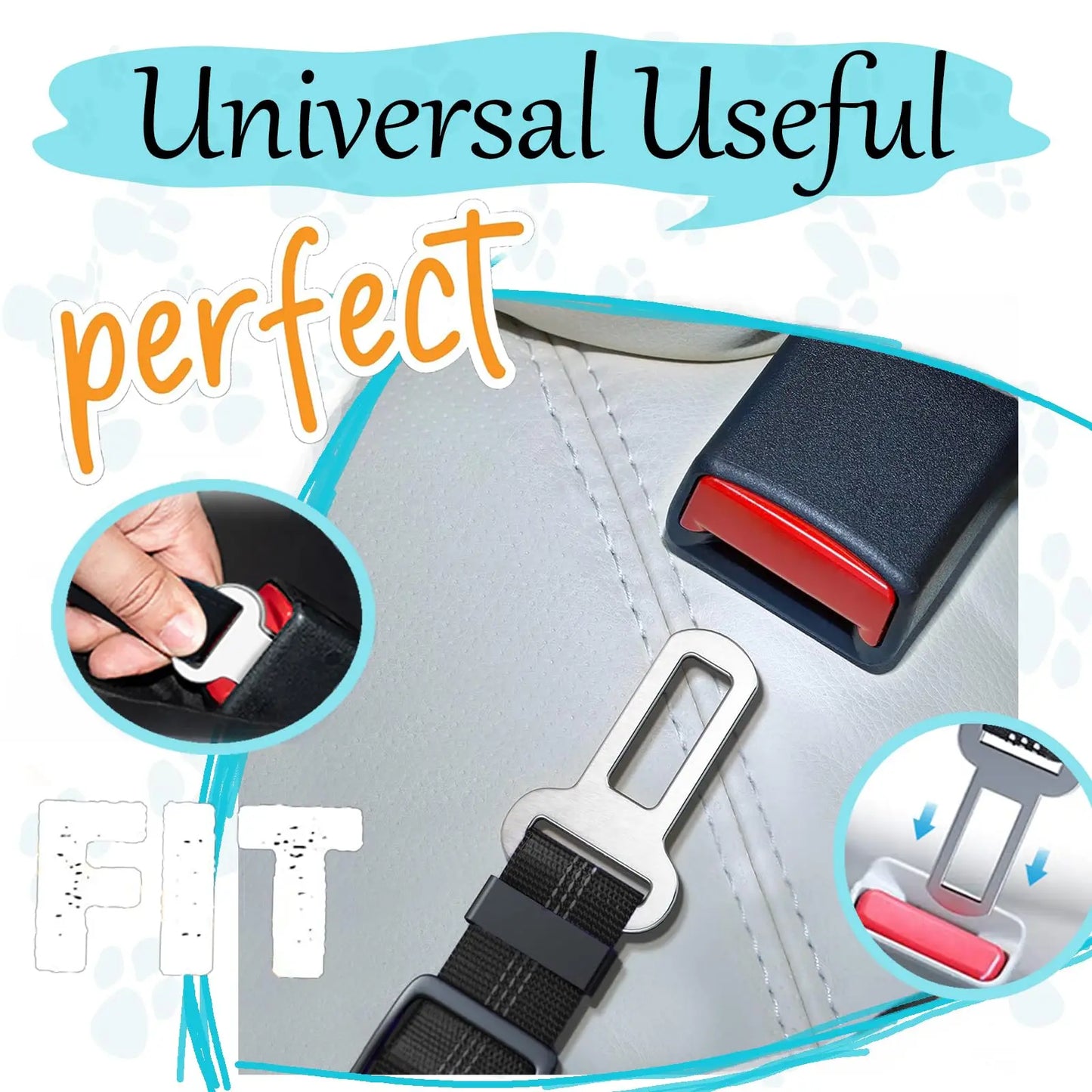 Lovtastic Creations™ Adjustable Heavy-Duty Dog Car Seat Belt – Striped Nylon Travel Safety Leash
