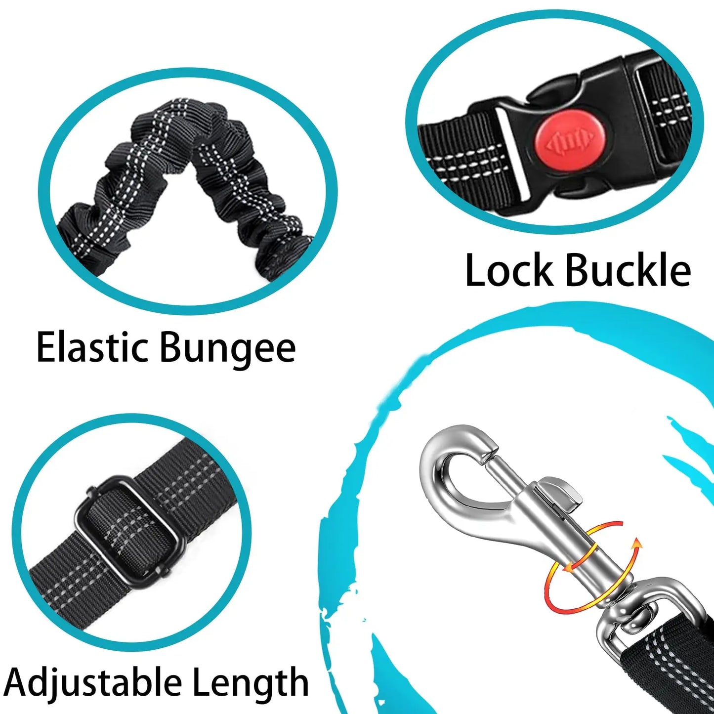 Lovtastic Creations™ Adjustable Heavy-Duty Dog Car Seat Belt – Striped Nylon Travel Safety Leash
