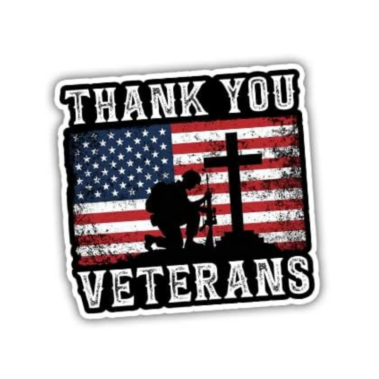 Veterans Thank You Sticker | Military Patriotic Vinyl Sticker