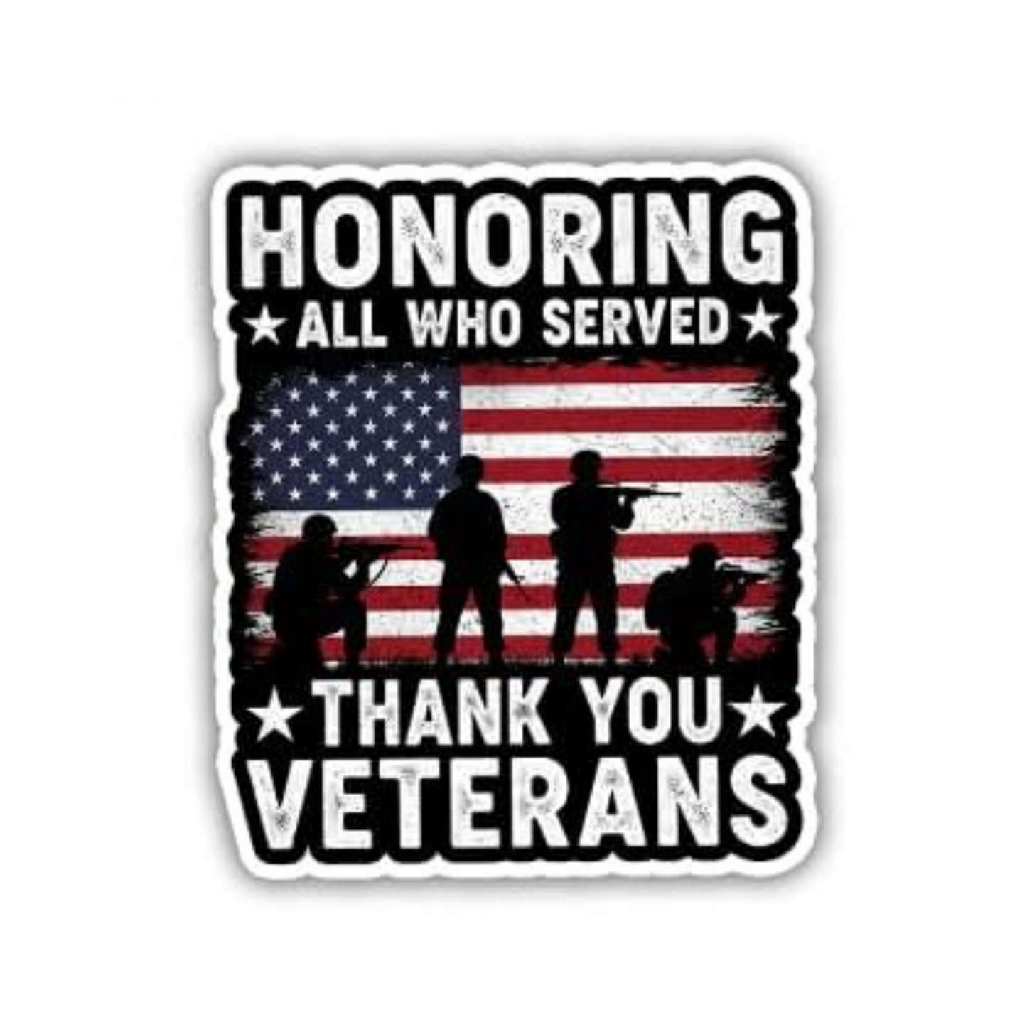 Veterans Thank You Sticker | Military Patriotic Vinyl Sticker