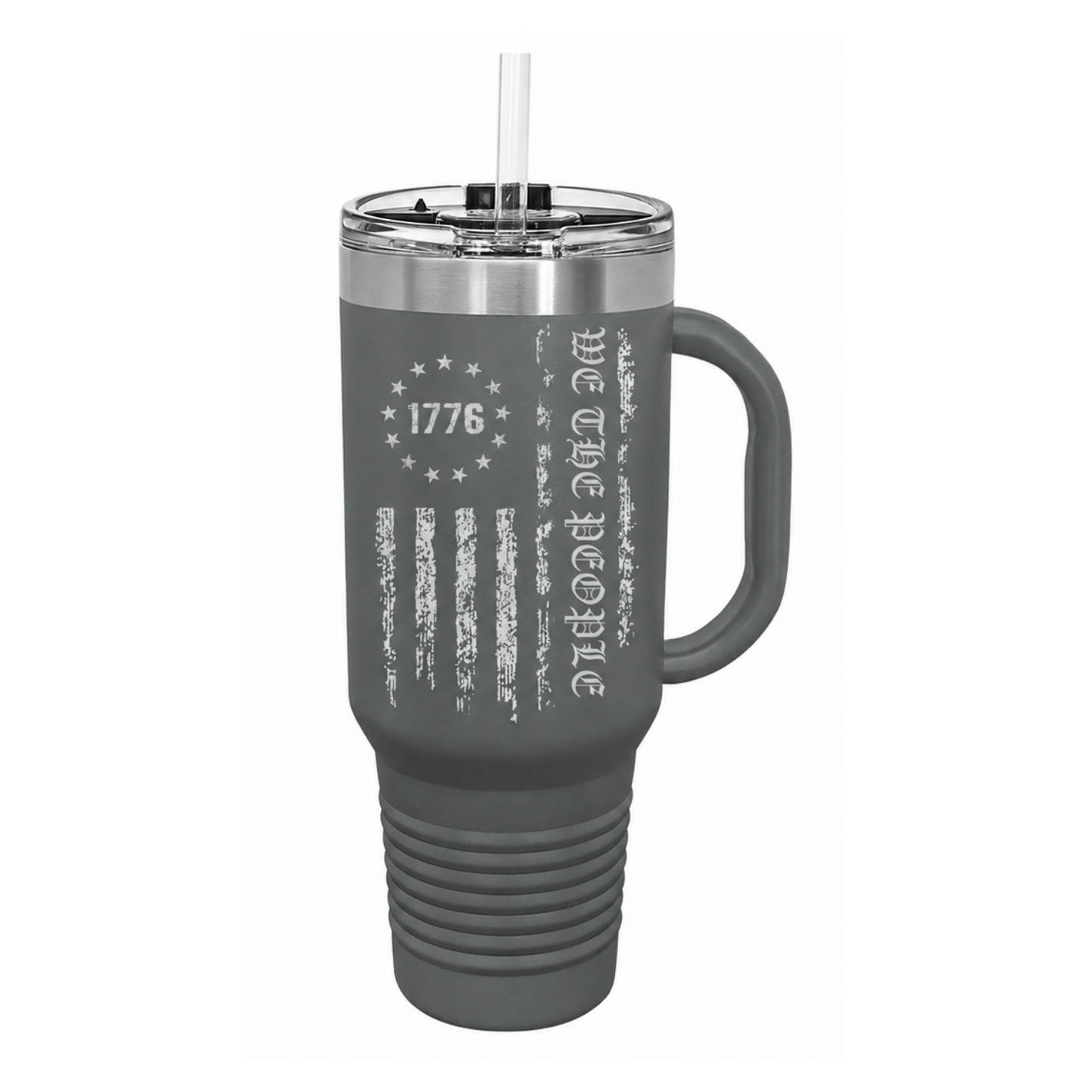 We The People 40oz Tumbler W/ Handle, Patriotic Tumbler