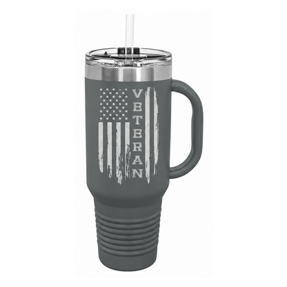 Veteran 40oz Tumbler W/ Handle, Veteran Gifts