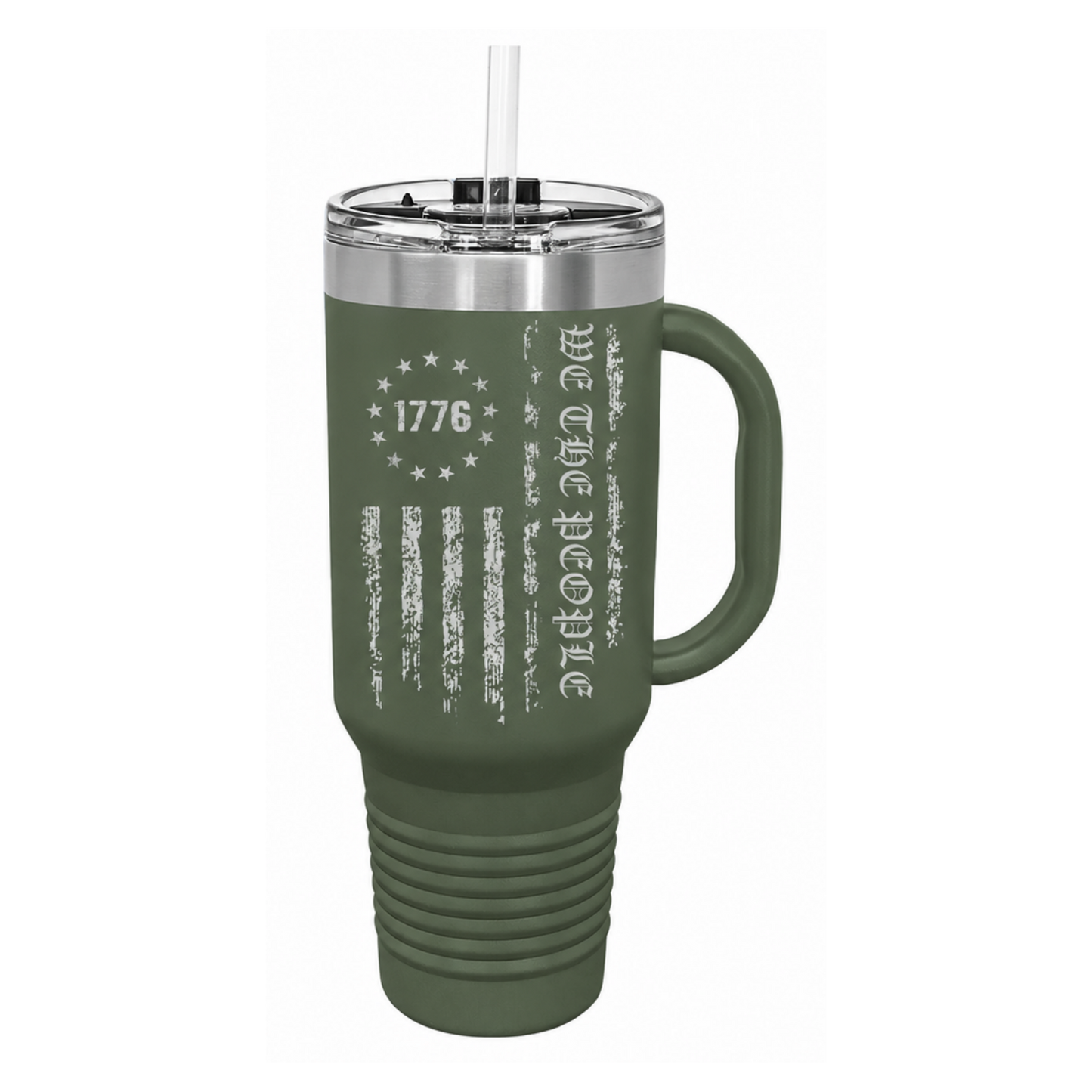 We The People 40oz Tumbler W/ Handle, Patriotic Tumbler
