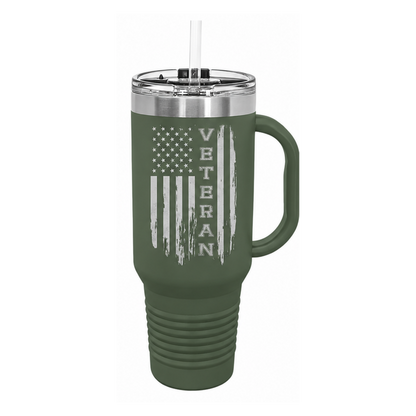 Veteran 40oz Tumbler W/ Handle, Veteran Gifts