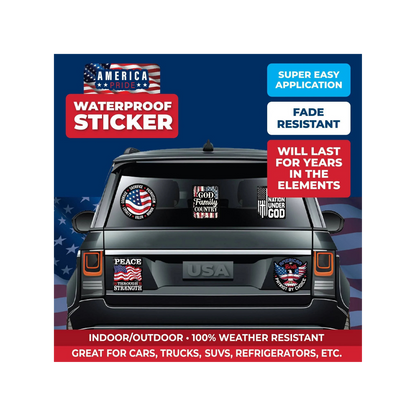 Patriotic Waterproof Flag Decal Sticker