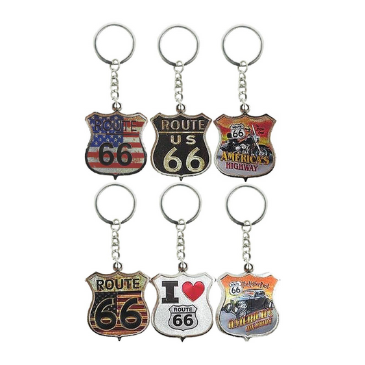 Route 66 Engraved Metal Souvenir Key Chain