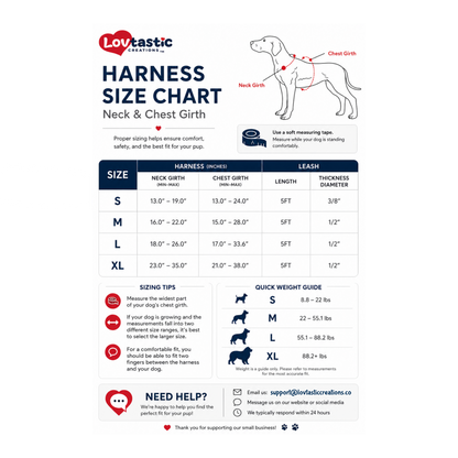 Lovtastic Creations™ No-Pull Dog Harness - with Strong & Durable Dog Leash & Free Poopbag Holder 3pcs Set | Reflective No-Choke Pet Harness