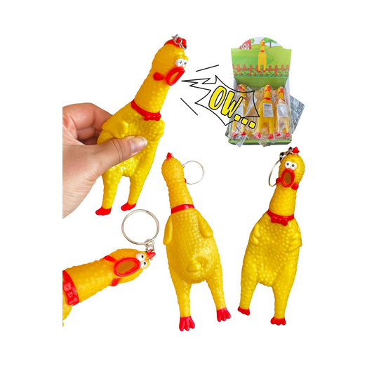 Screaming Chicken Squeaker Toy Key Chain