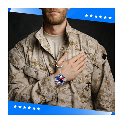 Patriotic Keychain | Thank You for Your Service Military USA Keyring (Assorted Design)