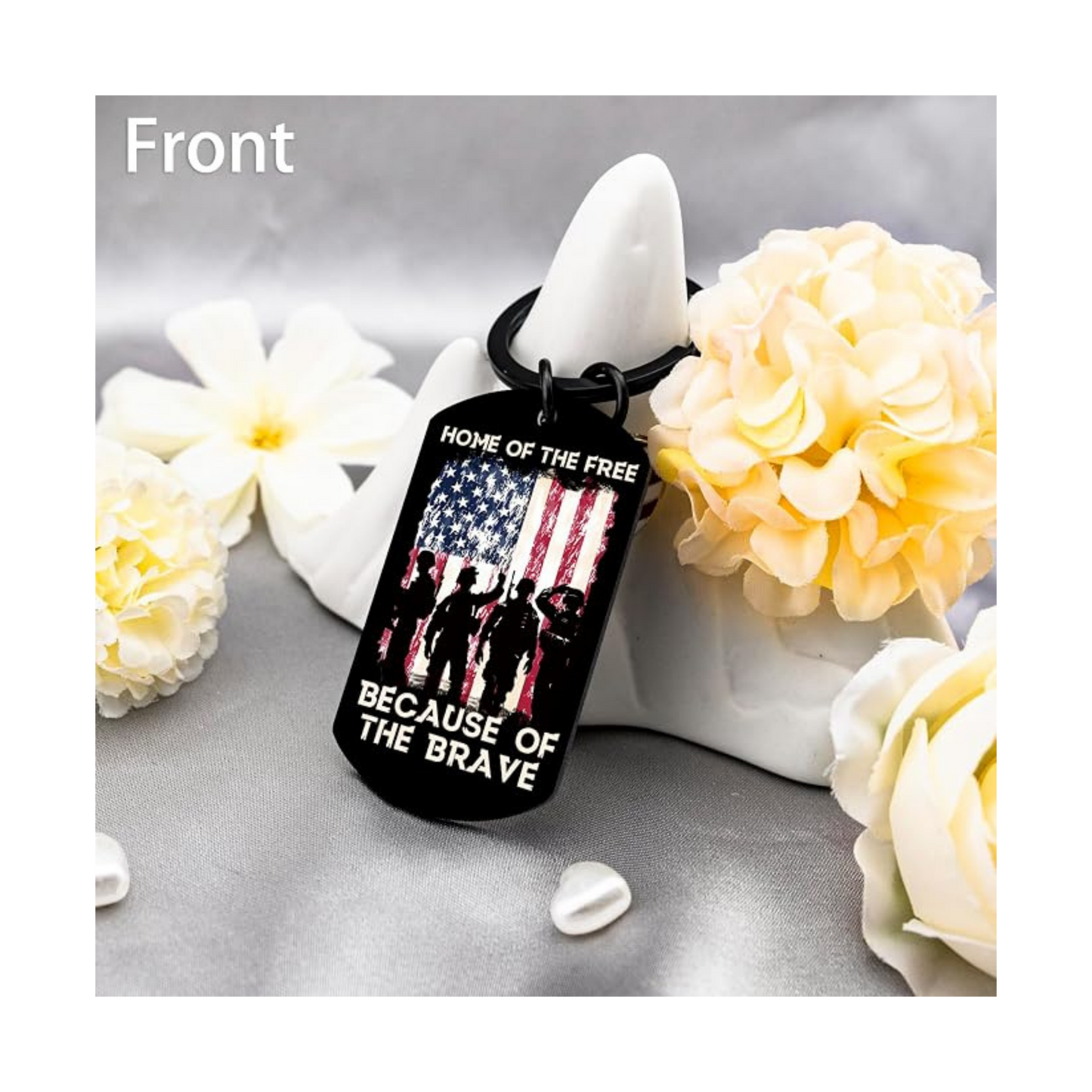 American Flag Keychain | Patriotic “Home of the Free” Keyring
