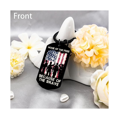 American Flag Keychain | Patriotic “Home of the Free” Keyring
