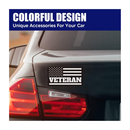 American Flag Veteran Car Magnet | Reflective Patriotic 7x4” Magnetic Sign