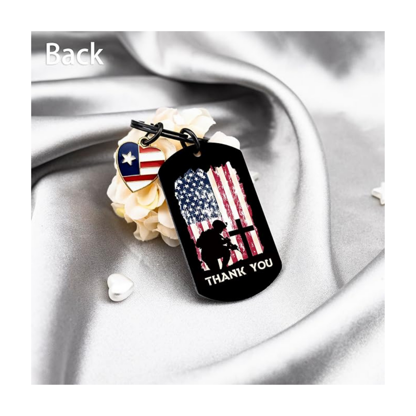 American Flag Keychain | Patriotic “Home of the Free” Keyring
