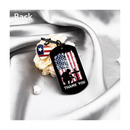 American Flag Keychain | Patriotic “Home of the Free” Keyring