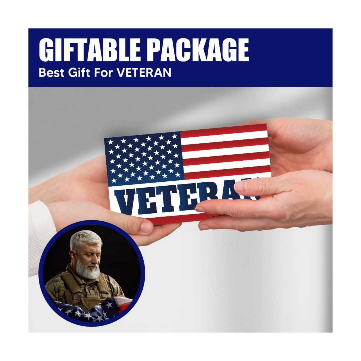 American Flag Veteran Car Magnet | Reflective Patriotic 7x4” Magnetic Sign