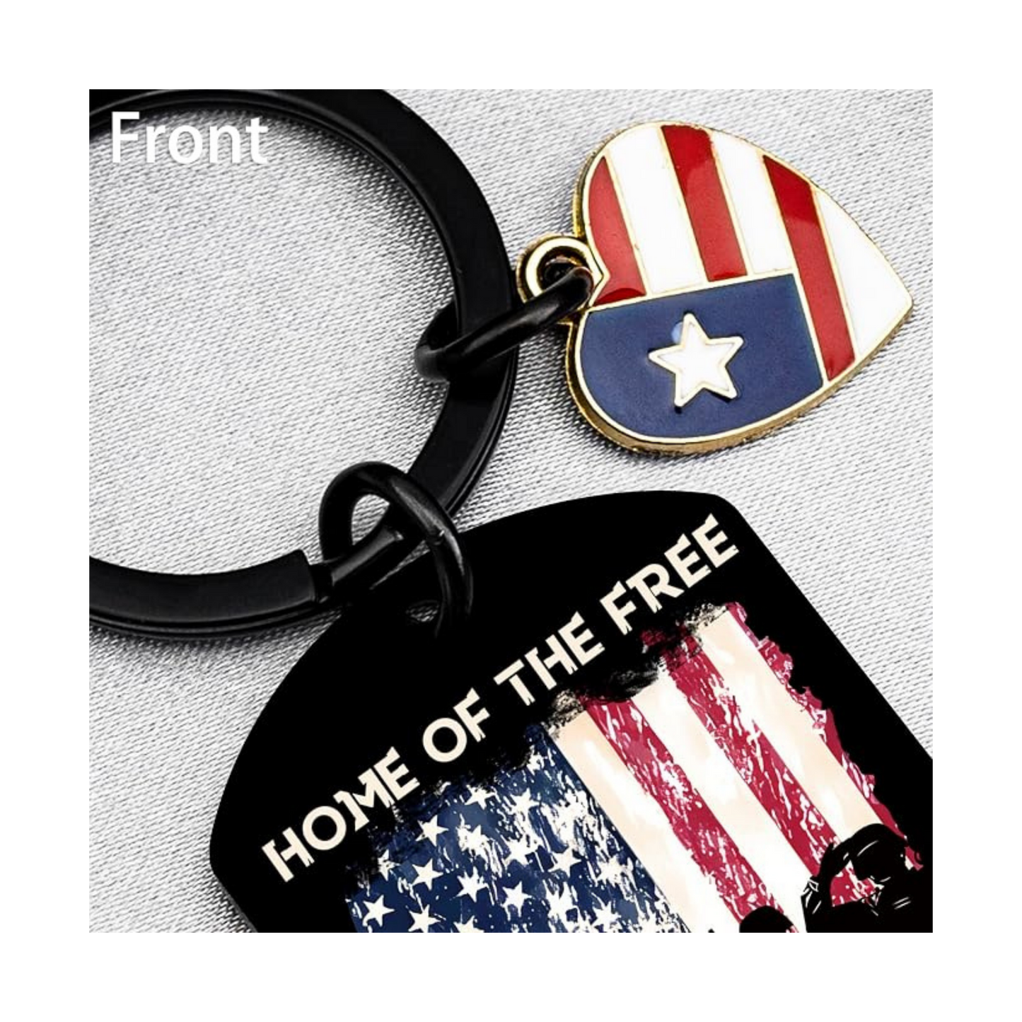 American Flag Keychain | Patriotic “Home of the Free” Keyring