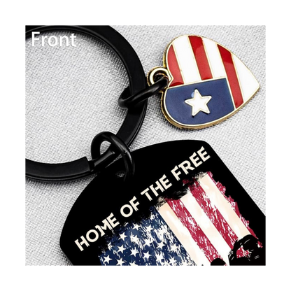 American Flag Keychain | Patriotic “Home of the Free” Keyring