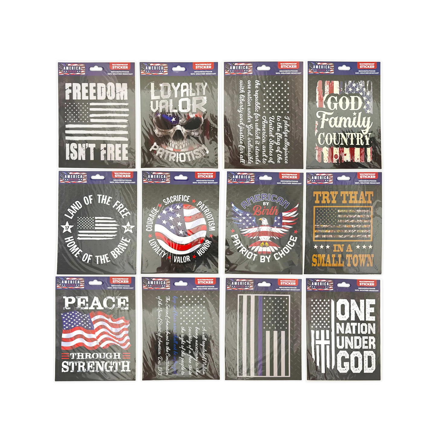 Patriotic Waterproof Flag Decal Sticker