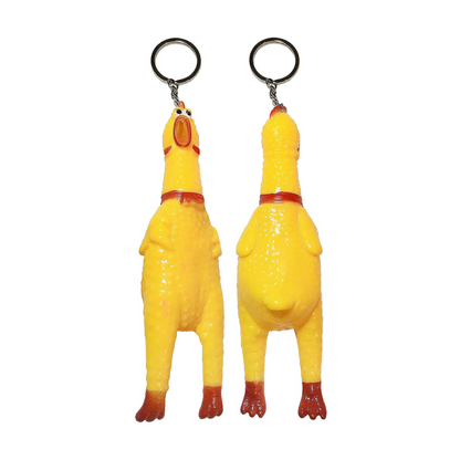 Screaming Chicken Squeaker Toy Key Chain