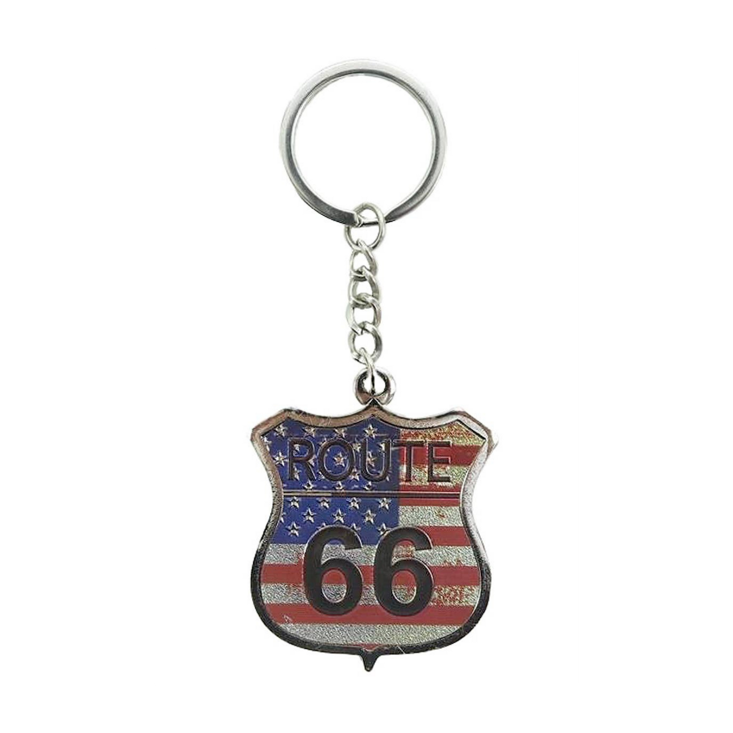 Route 66 Engraved Metal Souvenir Key Chain