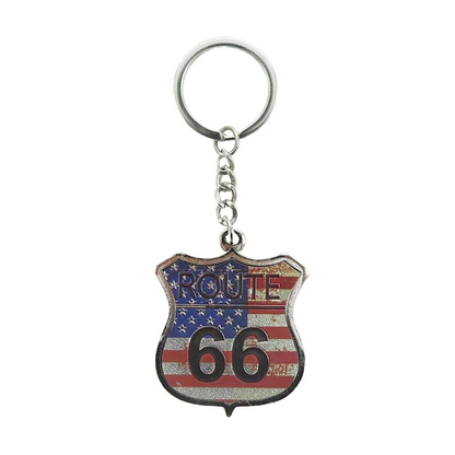Route 66 Engraved Metal Souvenir Key Chain