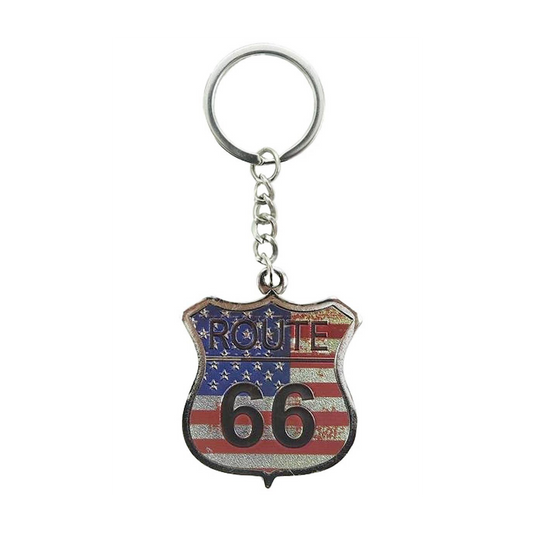 Route 66 Engraved Metal Souvenir Key Chain