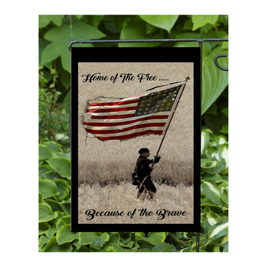 Home of the Free because of the Brave Garden Flag