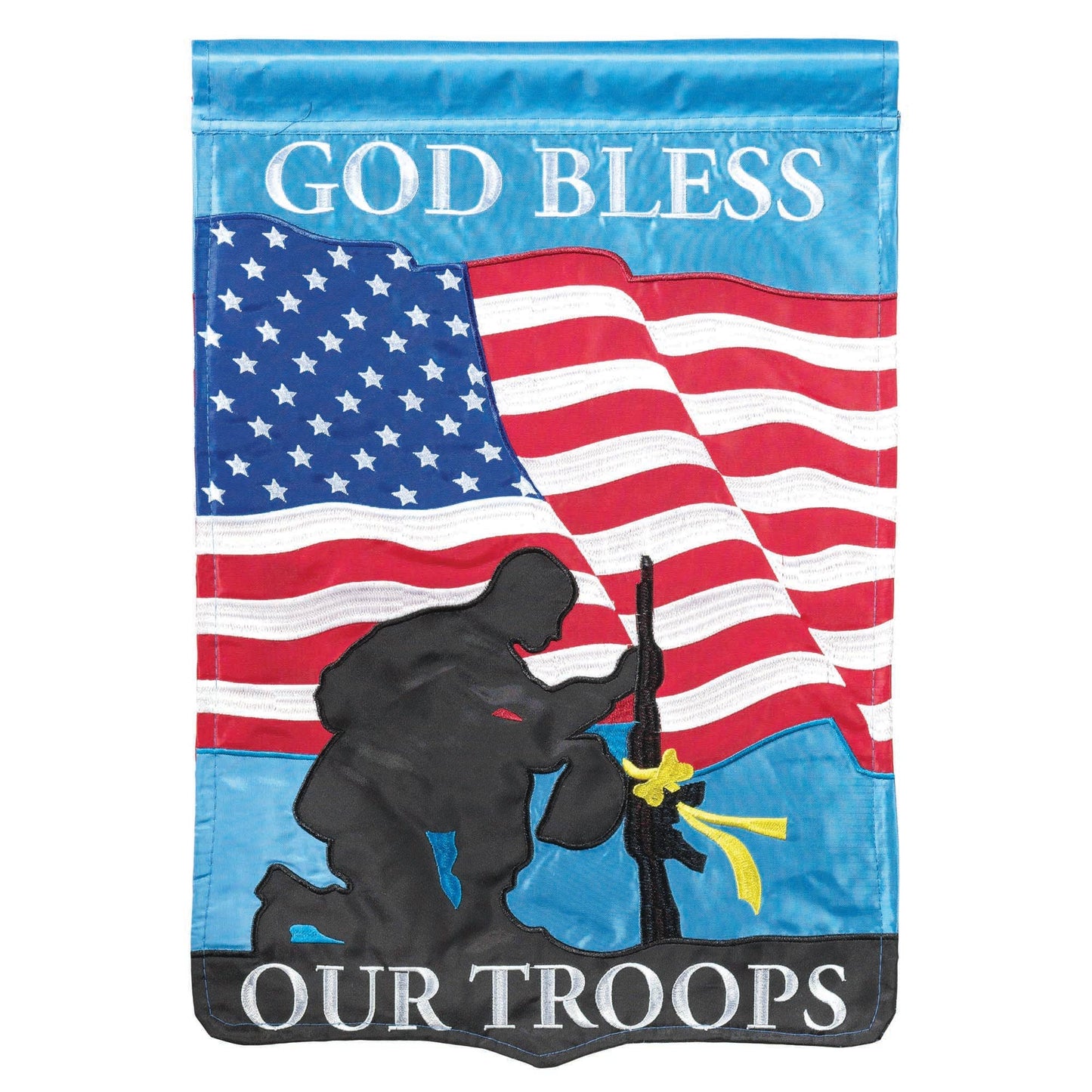 God Bless Our Troops Garden Flag (13x18)